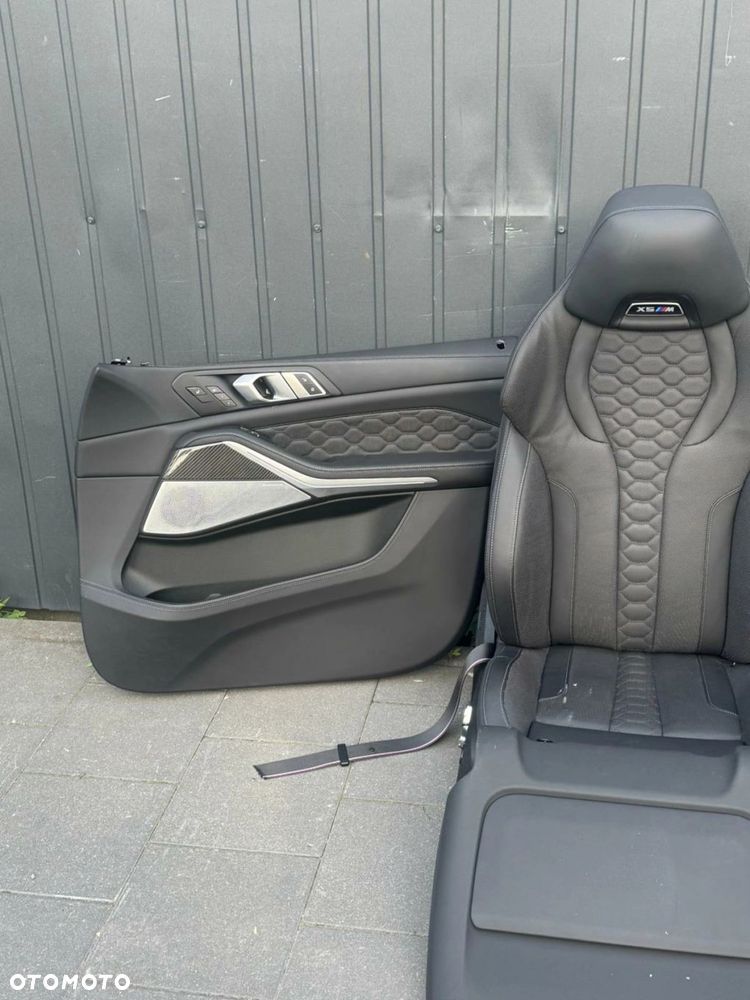 FOTELE TAPICERKA BMW X5 M F95 G05 SKÓRA PEŁNA MERINO CZARNA MASAŻ GRZANE - 3