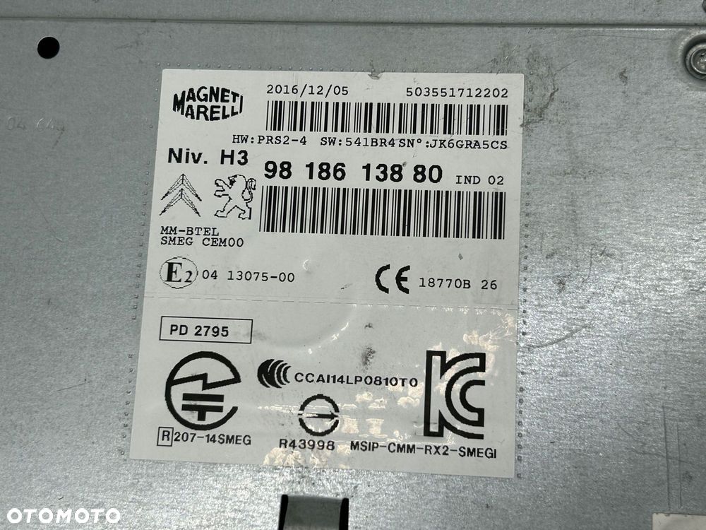 radioodtwarzacz stacja multimedialna peugeot citroen 9818613880 - 5