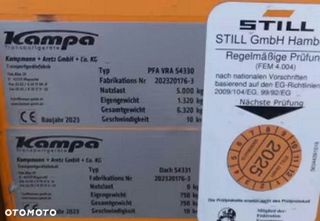 Ackermann KAMPA niemiecka przyczepa przemysłowa udźwig 5 ton 190x550cm dach + plandeka firanka, jak NOWA pociąg transportowy z 2 przyczep - 39