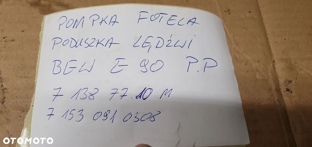 Poduszka lędźwiowa pompowana fotela pasażera BMW 3 E90 7153091 7138788 - 11