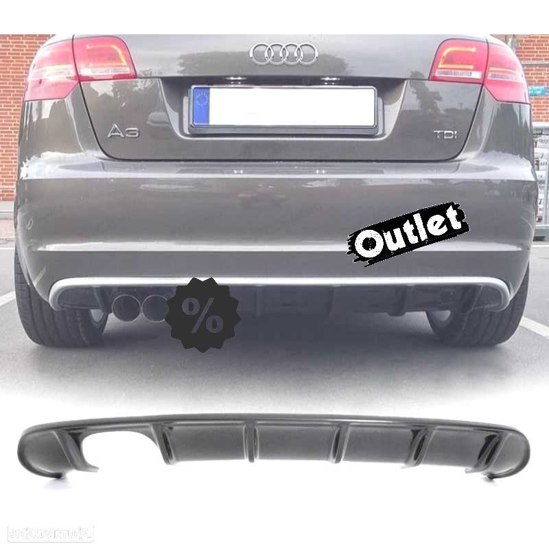 R024018C7 DIFUSOR PÁRA-CHOQUES TRASEIRO AUDI A3 8P 8PA SPORTBACK 08-12 LOOK S LI - 1