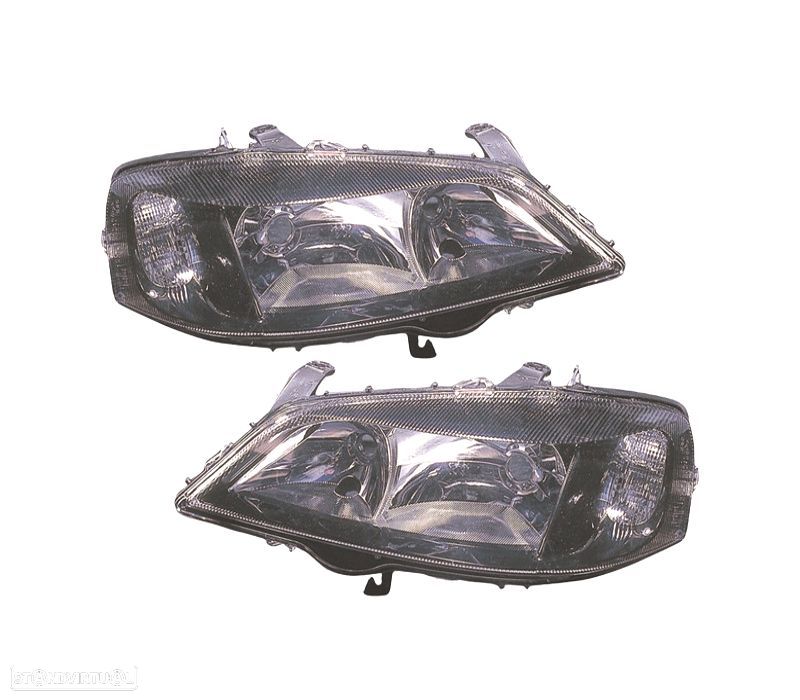 FARÓIS OPTICAS PARA OPEL ASTRA G 98-04 FUNDO PRETO - 1