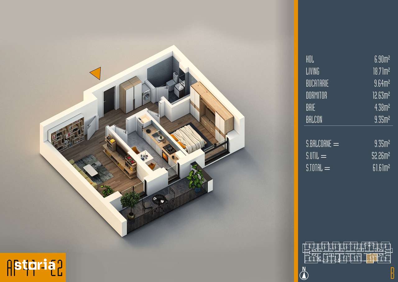 Interior view of Apartament 2 bedroom in Drumul Gura Ariesului
