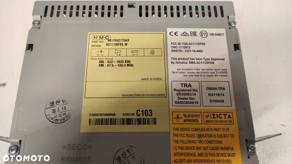 RADIOODTWARZACZ RADIO HYUNDAI I40 LIFT 961703Z7704X 15-19 - 4