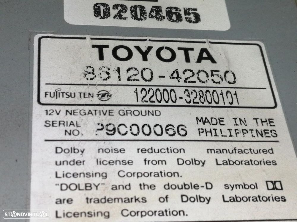 SISTEMA AUDIO / RADIO CD TOYOTA RAV 4 II 2002 -8612042050 - 2