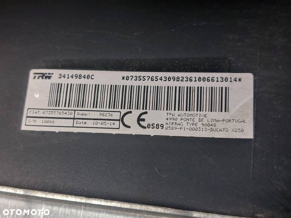 PODUSZKA AIRBAG PASAŻERA FIAT DUCATO III LIFT 34149840C 07355765430 - 4