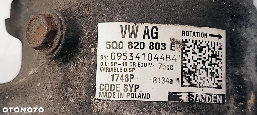 SPRĘŻARKA KLIMATYZACJI SKODA RAPID 5Q0820803E - 5