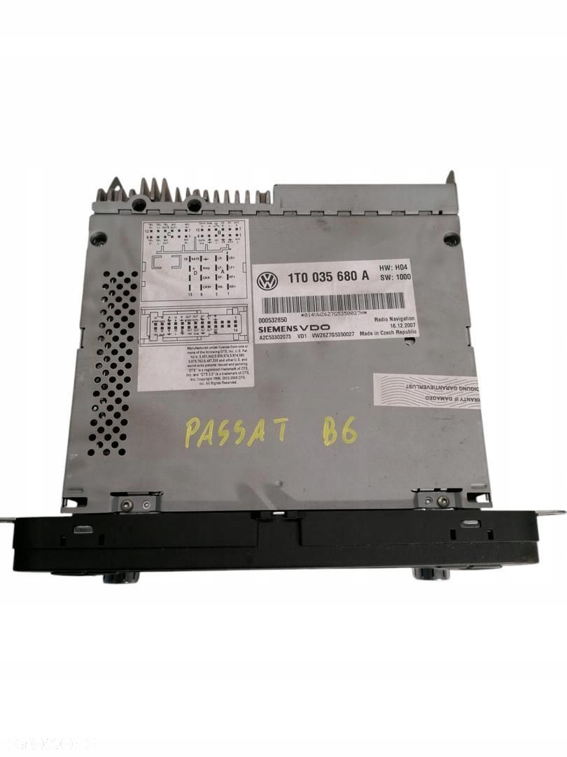 RADIO CD NAWIGACJA VW PASSAT B6 05-10 1T0035680A A2C53302073 000532850 - 2