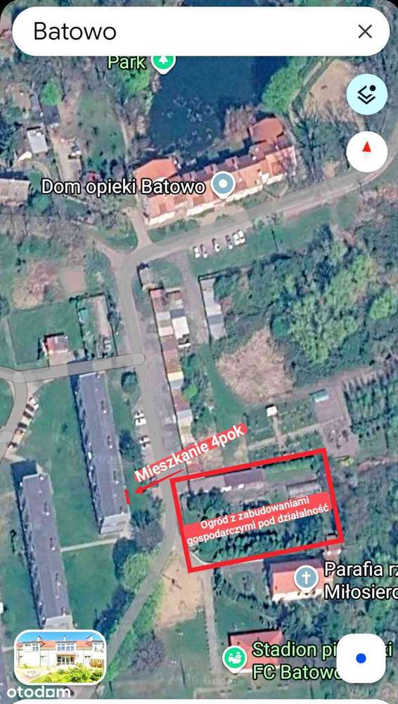 Inwestycyjne mieszkanie 4 pok, ogród 1678 m², zabudowania, działalność