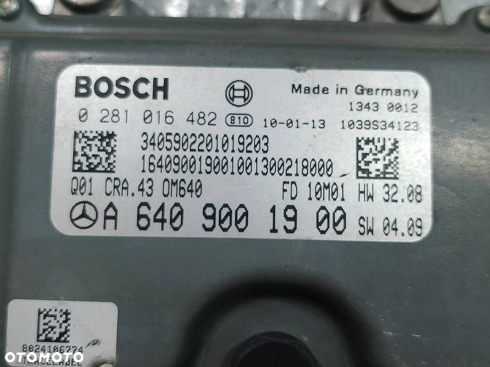 KOMPUTER, STEROWNIK MERCEDES KLASA B W245 A6409001900 0281016482 2.0 CDI - 4