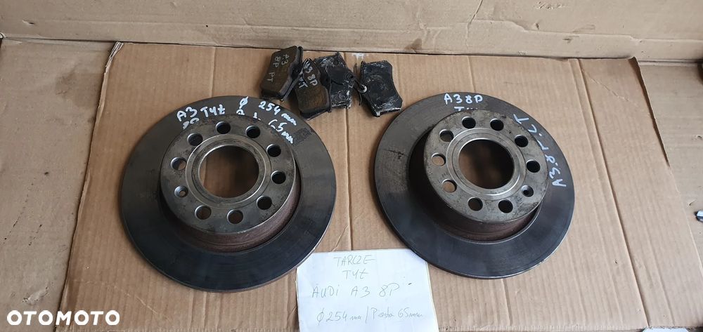 Tarcze hamulcowe tył tylne klocki Audi A3 8P 255MM - 1