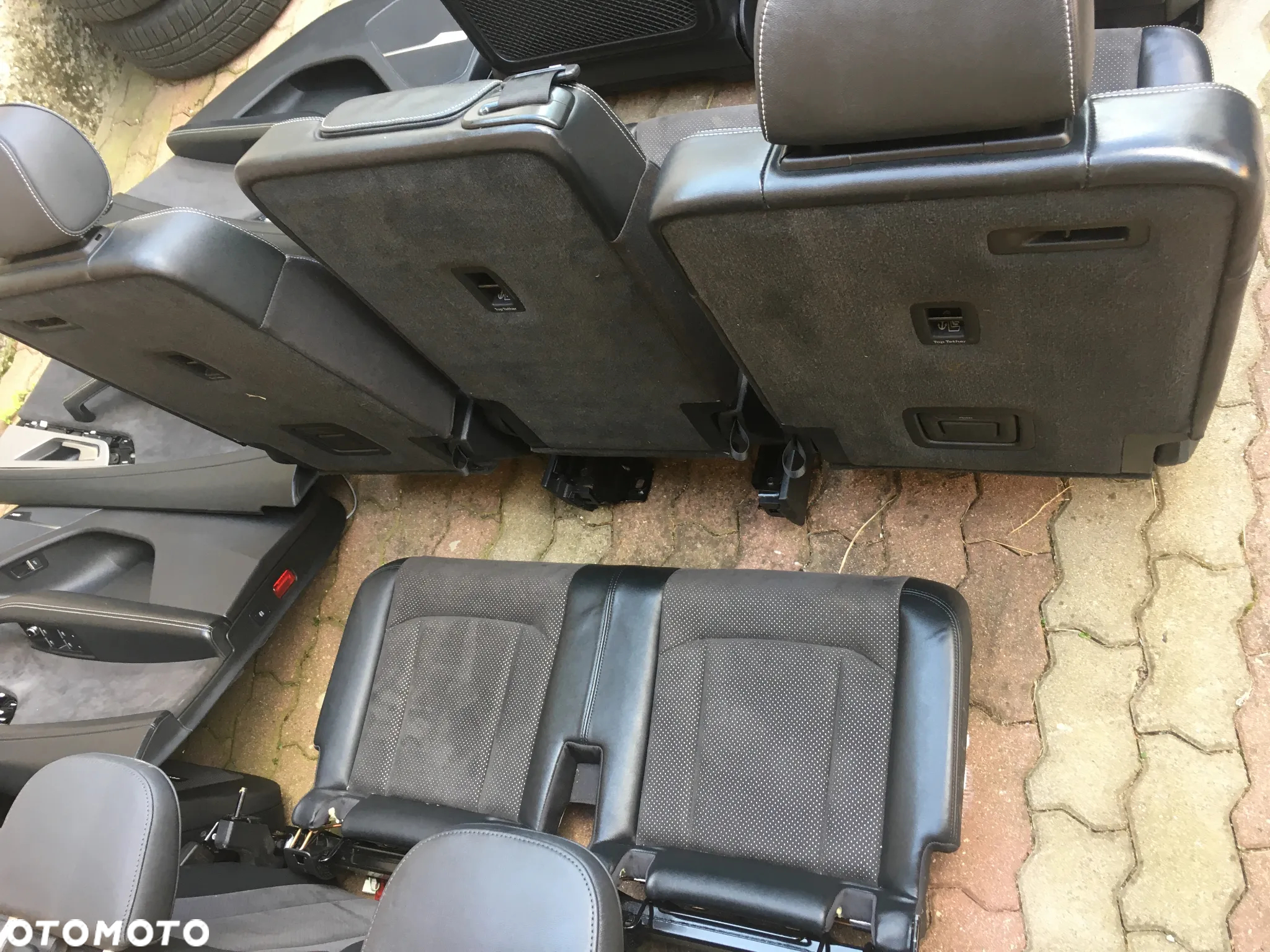 AUDI Q7 4M / S-Line / FOTEL FOTELE KANAPA BOCZKI TAPICERKA / SKÓRA CZARNA / 7 OSOBOWA / ISOFIX / ORYGINAŁ - 21
