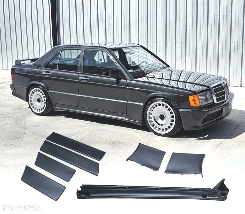 EMBALADEIRAS + FRISOS LATERAIS MERCEDES 190 W201 83-87 LOOK EVO 1 AMG - 1