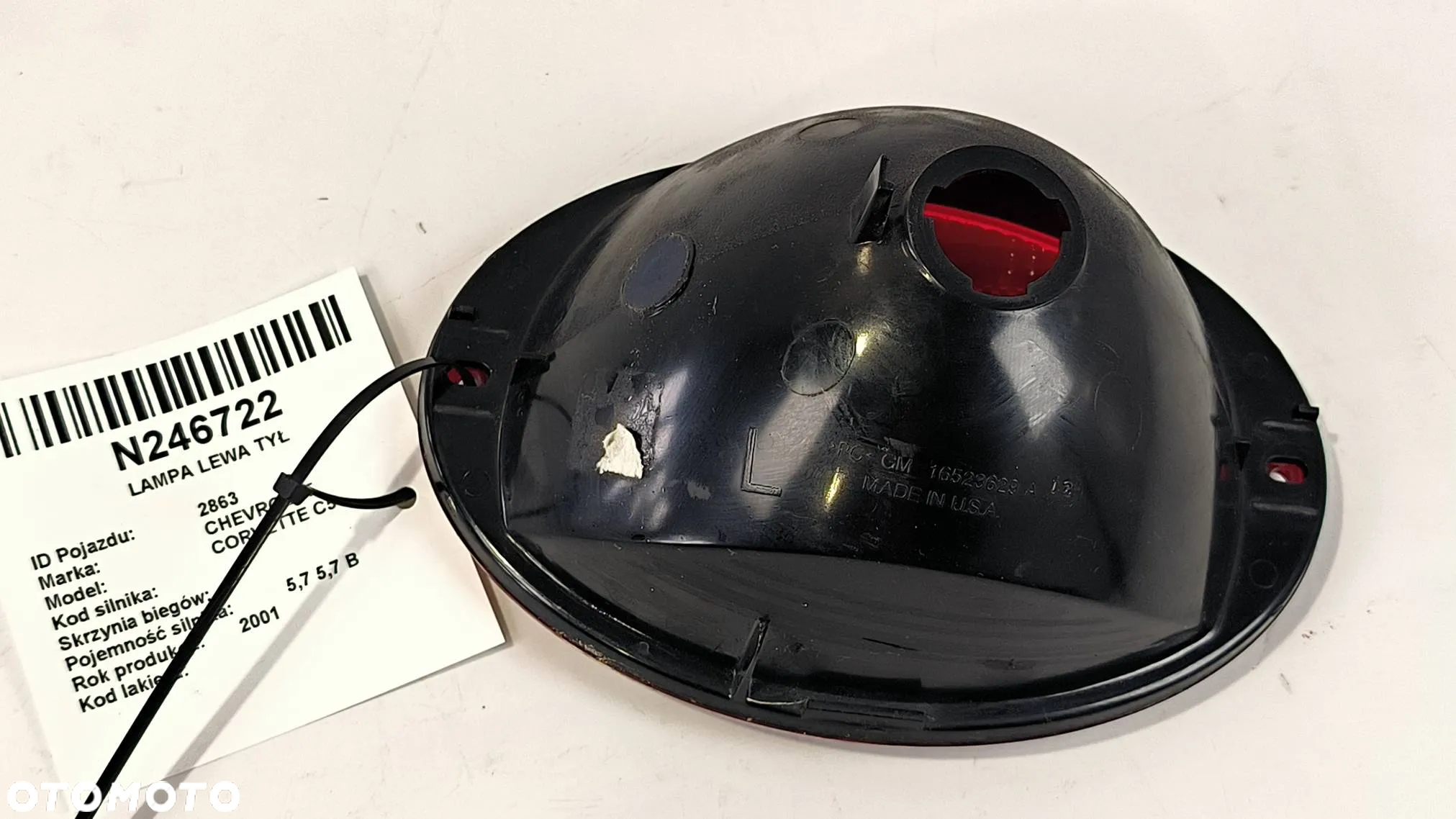 Lampa tylna lewa 16523629A / prawa 16523630A  Chevrolet Corvette C5 Coupe 2003r. Z06 5,7 B - 8