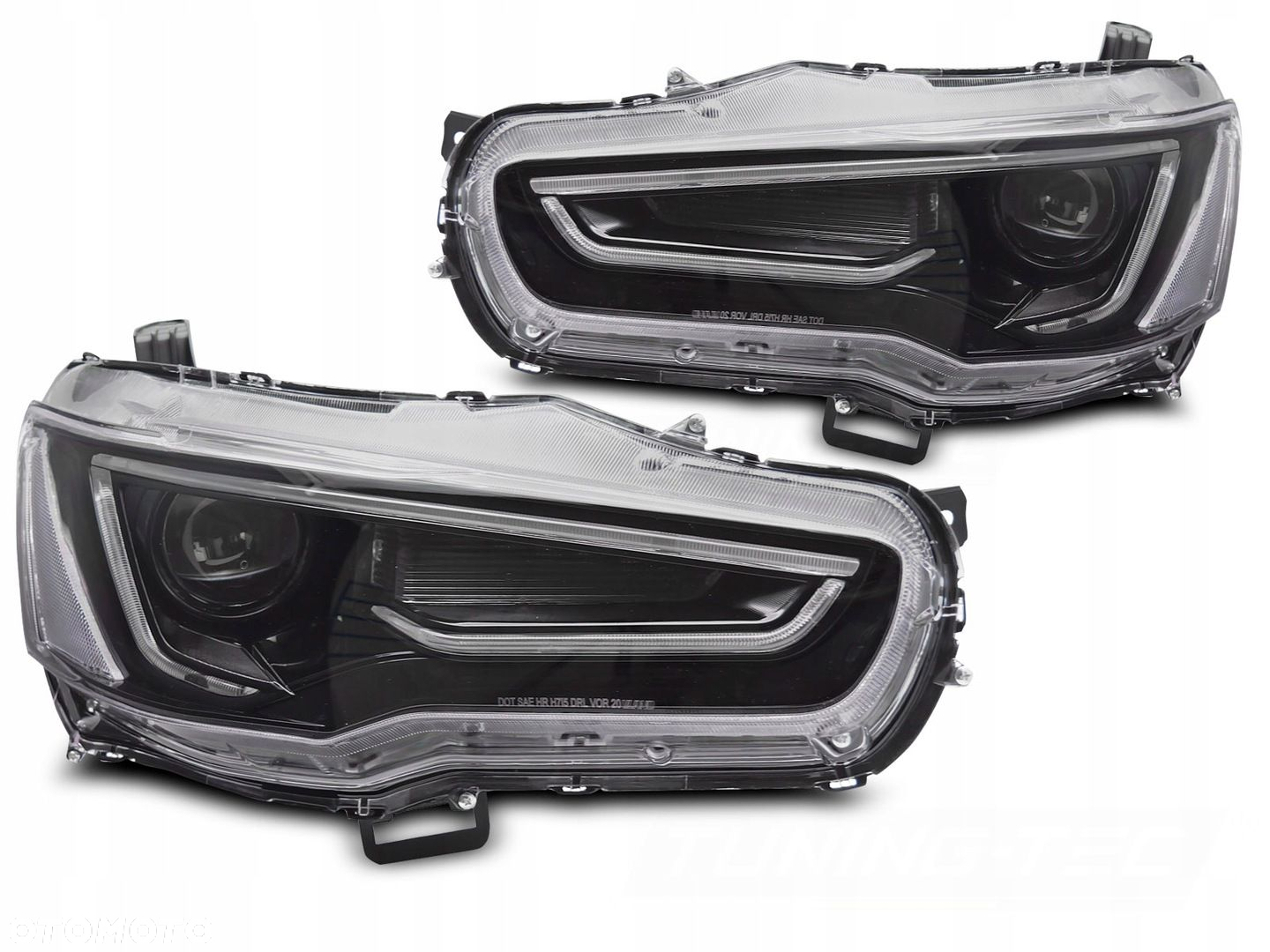 Reflektory Lampy kpl Diody Soczewka Black Mitsubishi Lancer VIII 8 i Evo X - 2