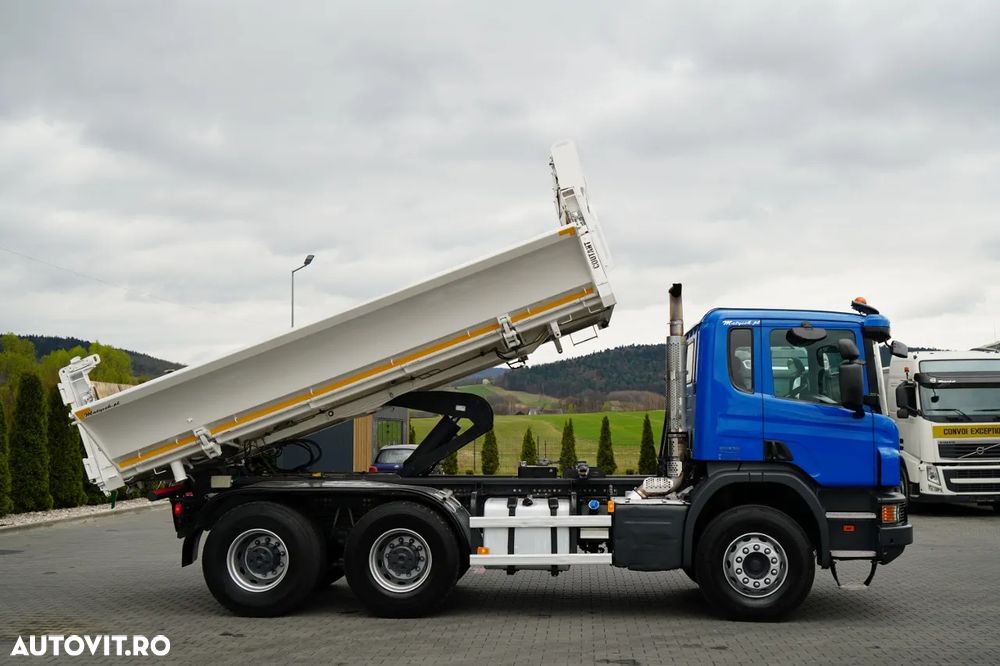 Scania P 410 / 6x4 / BASCULĂ 3 DIRECȚII / 2x HYDRODOLTA / BOARDMATIC / AUTOMATĂ / EURO 6 - 7