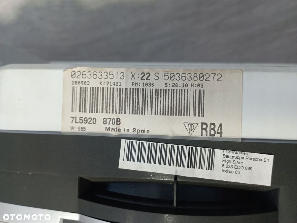 PORSCHE CAYENNE I 4.5 LICZNIK EUROPA 7L5920870B - 3