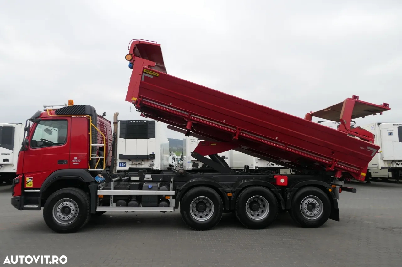Volvo FMX 450 / 8x4 / 2 PAGINI. CAMION BASCULANTE / TRIDEM / AXIE DE DIRECȚIE LIFTARE / BORDMATIC / HYDROCLAP / 2016 - 2