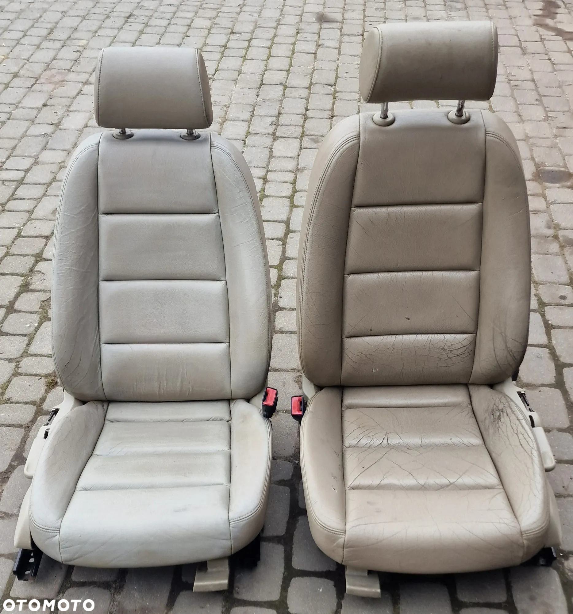 FOTEL PRAWY LEWY KANAPA TYŁ KOMPLET SKÓRA AUDI A4 B6 SEDAN - 2