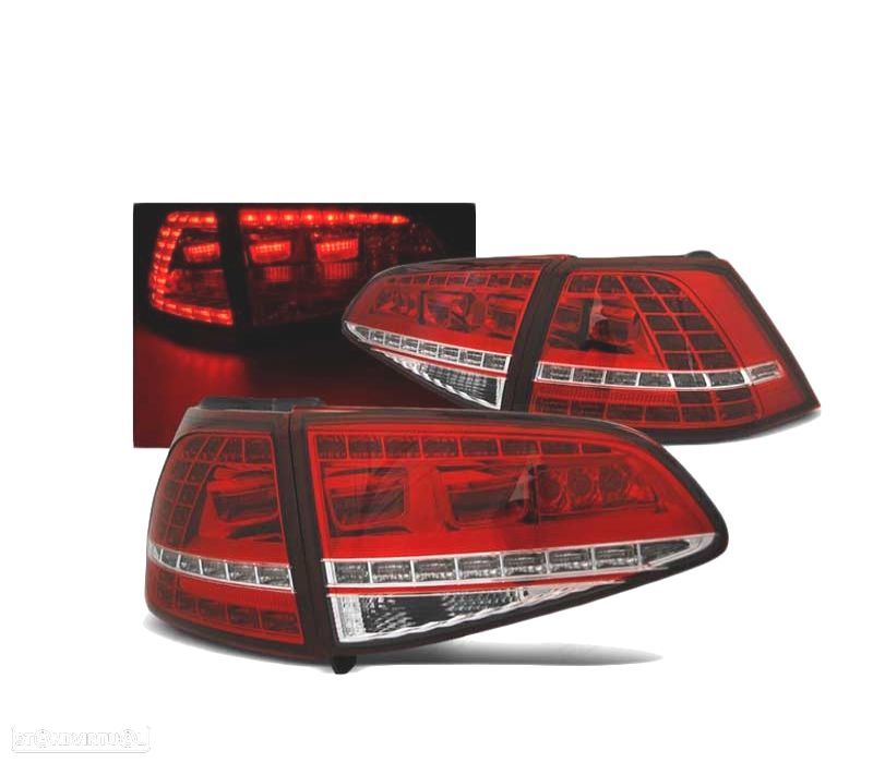 FAROLINS TRASEIROS PARA VOLKSWAGEN VW GOLF 7 12-17 LOOK GTI VERMELHO - 1