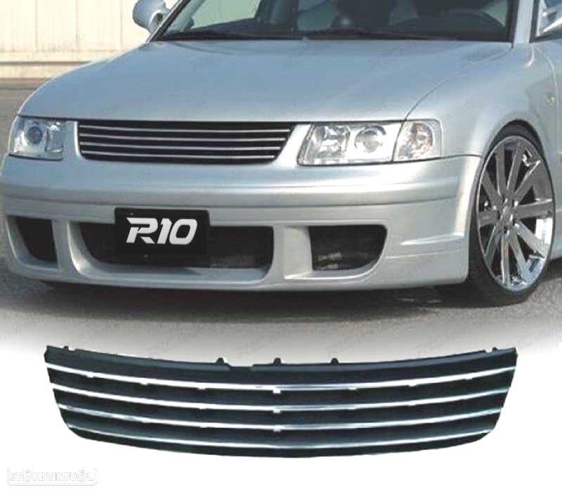 GRELHA FRONTAL VOLKSWAGEN VW PASSAT 3B 96-00 PRETA FRISO CROMADO - 1