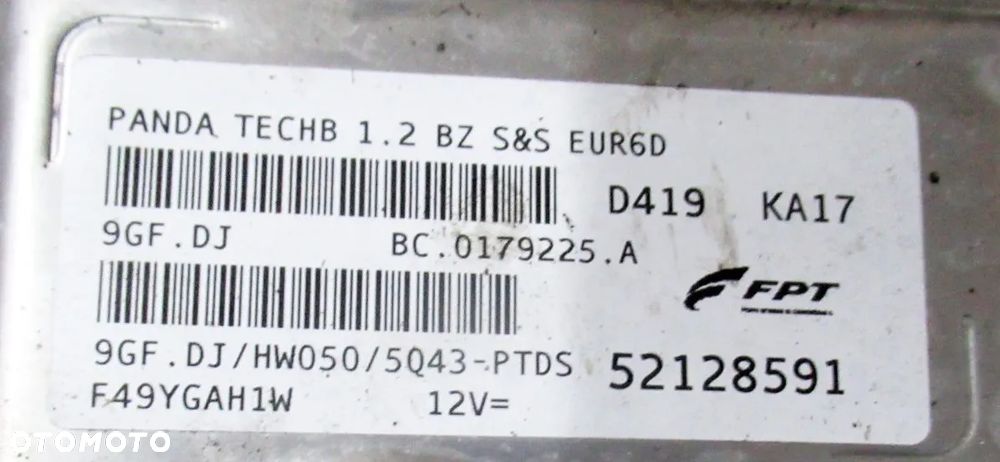 FIAT PANDA III 3 1.2 STEROWNIK ECU 52128591 - 3