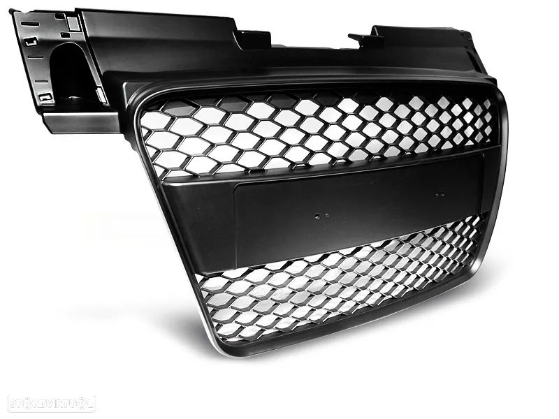 Grelha frontal AUDI TT 8J 2006-2014 COUPE / ROADSTER RS look com suporte para símbolo em preto mate em plástico ABS - 1