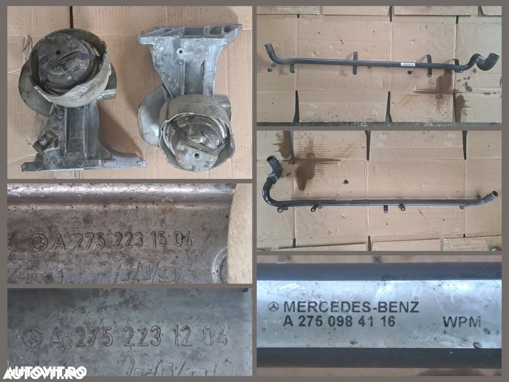 -2- Anexe motor mercedes W215 CL600 Biturbo Diesel V12 Carcasa filtru aer stanga dreapta Suport motor stanga dreapta conducta furtun rola intinzatoare Instalatie electrica motor - 3