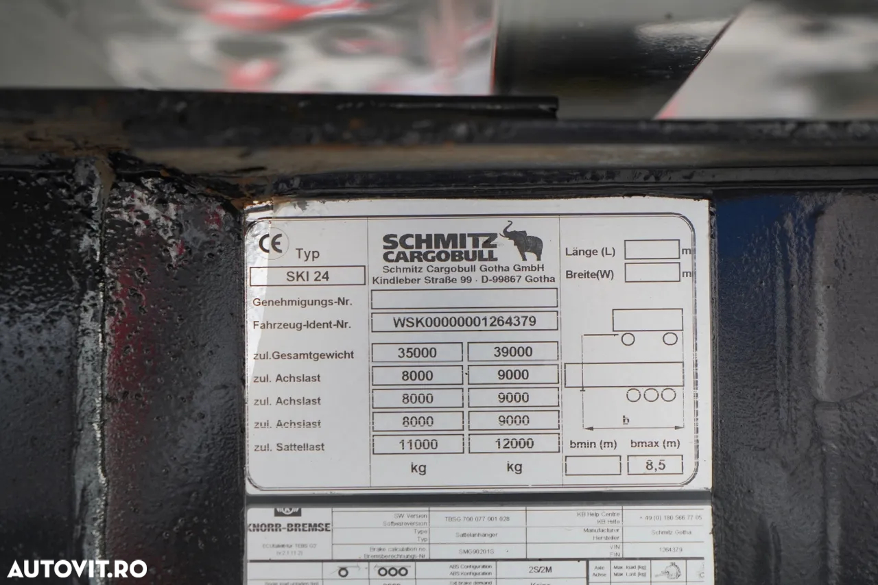 Schmitz Cargobull / BASCULATOR / ALUMINIU / AXE RIDICATIVE / AXE SAF / CONTRACT DE SERVICE POST-SERVICE - 18