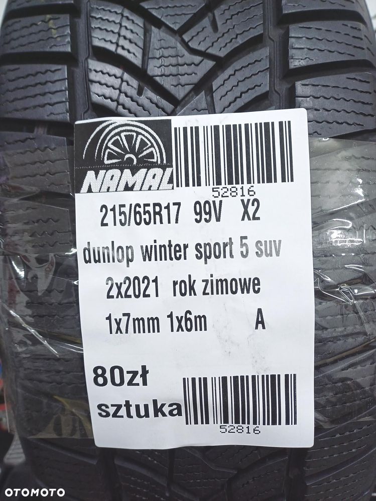 2x 215/65R17 dunlop 2021r opony zimowe 7mm 52816 - 10