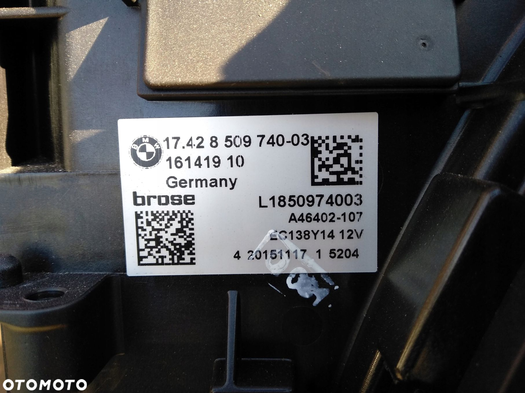 Wentylator chłodnicy BMW 5 F10 7 F01 8509740 - 2