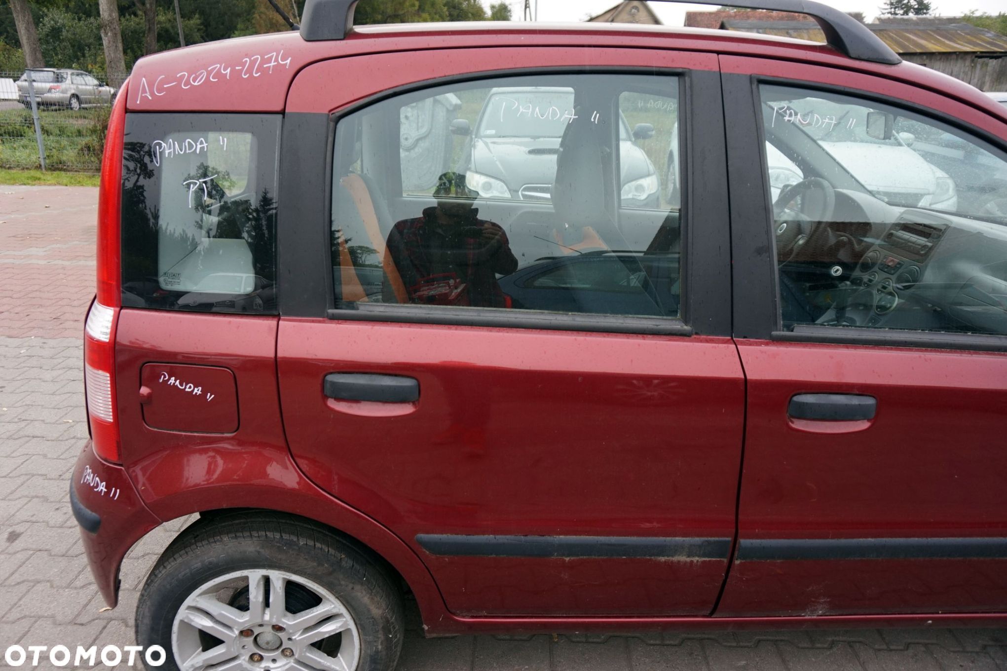 DRZWI TYLNE PRAWE PANDA II 132F  CZERWONY ROSSO FIAT 2003-2012 - 1