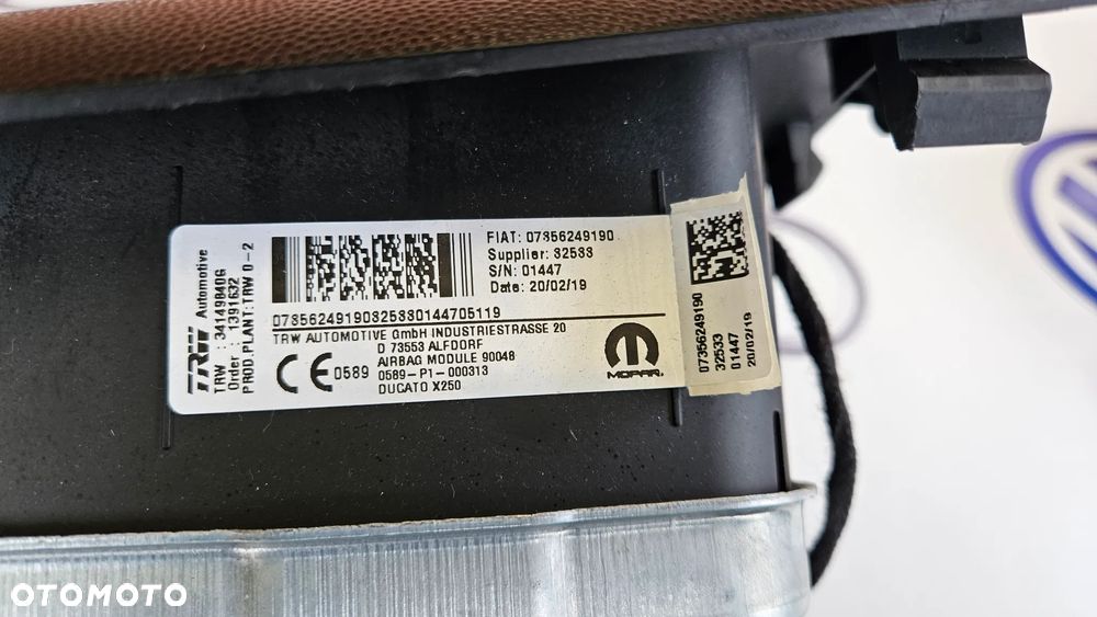 PEUGEOT BOXER III od 2014- Airbag Poduszka kierowcy pasażera napinacze pasów bezpieczeństwa - 8
