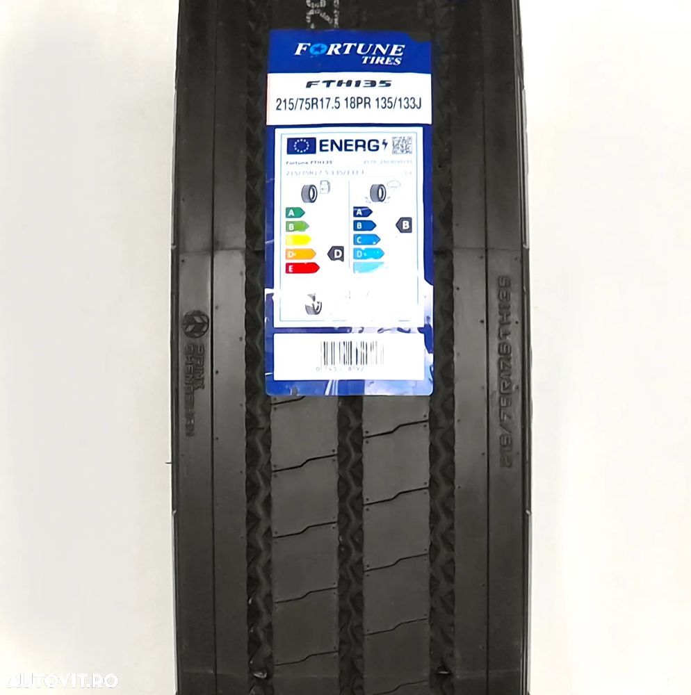 Anvelopa NOUA 215/75R17.5 Fortune FTH135, M+S*, Regional, Remorca, 135/133J 18PR - 2