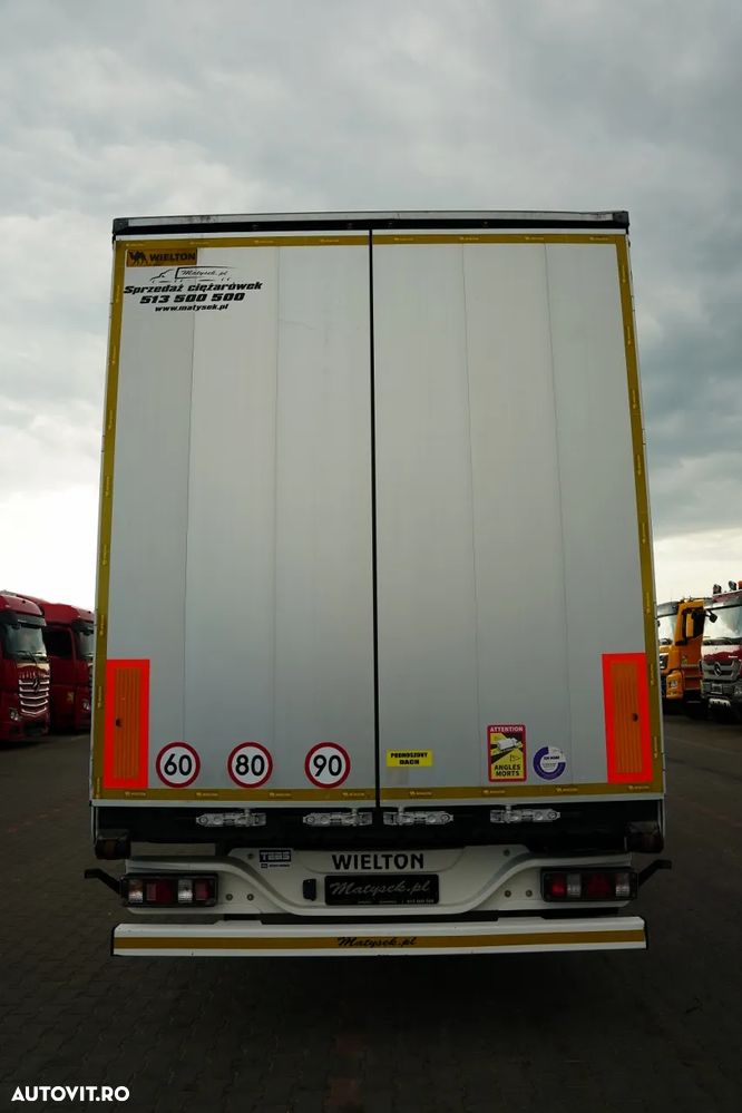 Wielton / CORTINĂ STANDARD / REMORCA DIN OȚEL - 9 M / AXĂ CULISANTĂ / ACOPERIȘ CULISANT / SAF / - 12