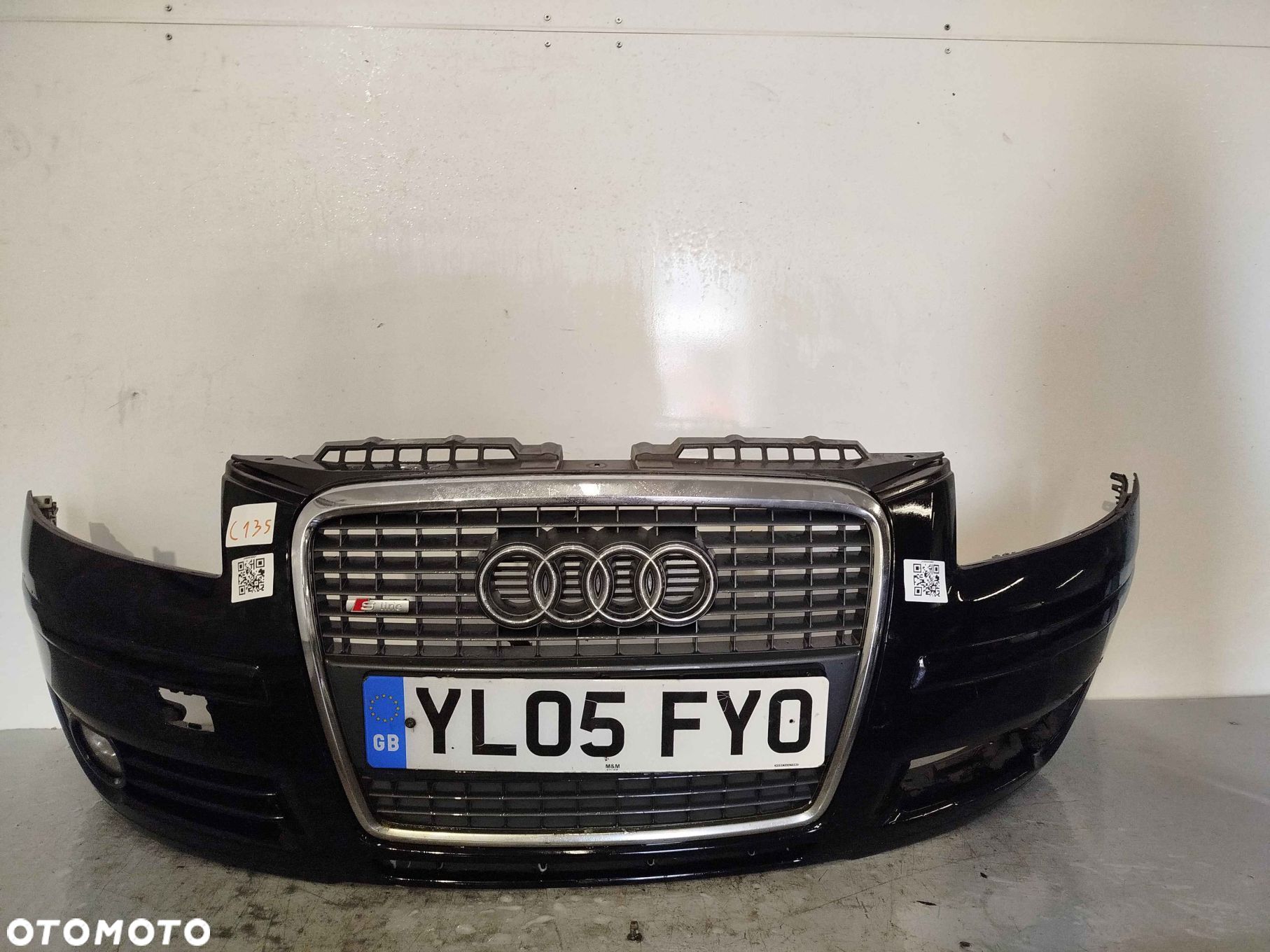 ^ ZDERZAK PRZÓD PRZEDNI AUDI A3 8P LIFT FL LC9Z CZARNY HALOGENY - 1
