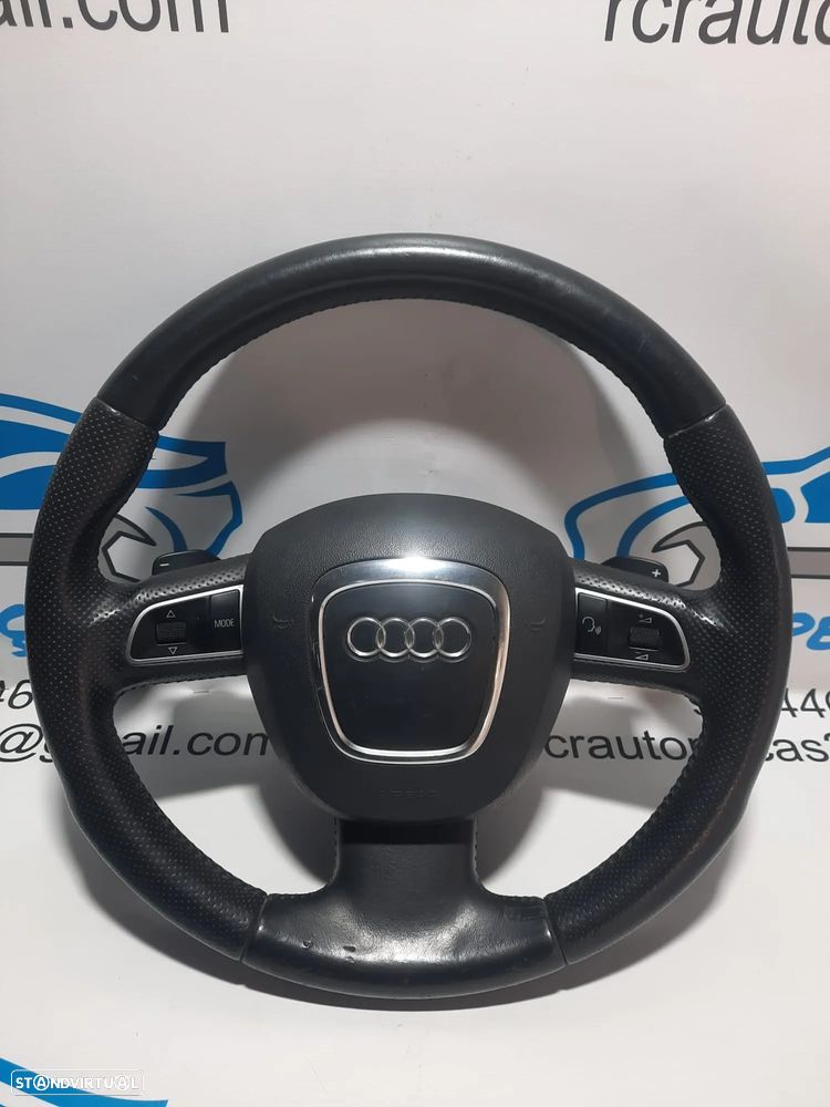 .VOLANTE GUIADOR COMPLETO AUDI A5 8T0 8T3 8TA COUPE CABRIO S LINE S-LINE AUDI A3 8P 8P1 A4 B6 B7 B8 Q5 PELE PERFURADA COMANDOS MULTIFUNÇÕES PATILHAS AIRBAG - 3