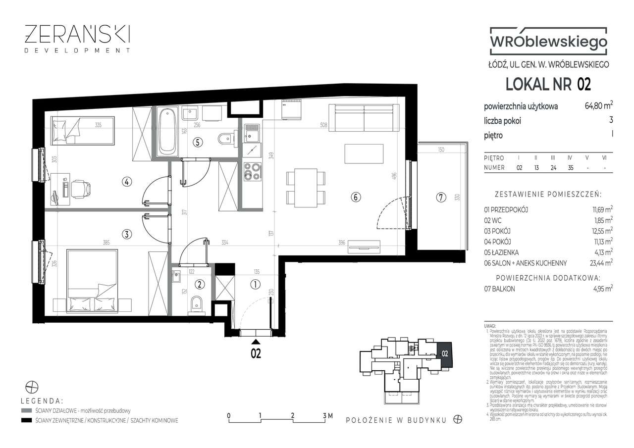 Idealne dla rodziny! 3 pokojowe, północ-południe, łazienka + WC