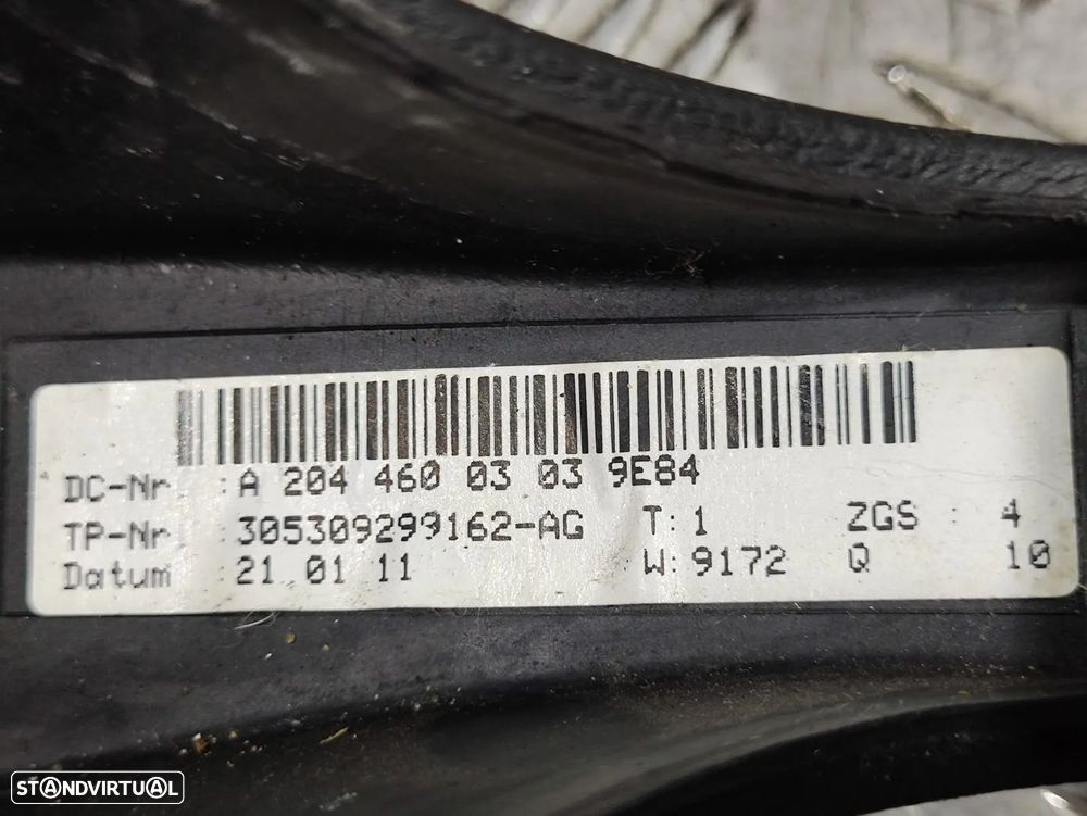 Volante + Airbag Completo em pele Mercedes Benz Class C W204 - Com comandos multifunções - 11