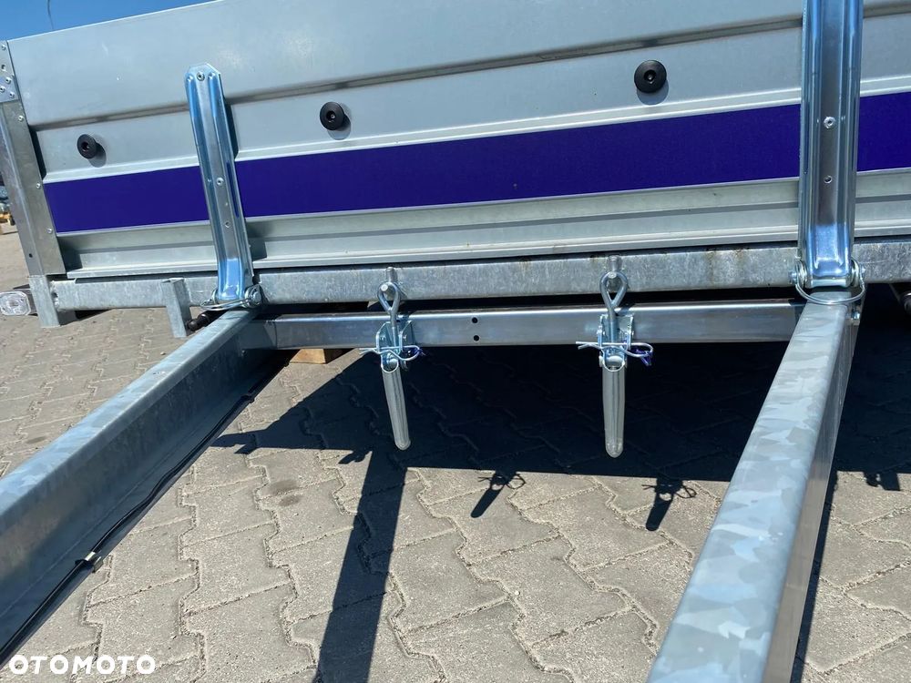 Niewiadów DOSTAWA! Przyczepa wym. 304x150x35, BD7530UT dwuosiowa UCHYLNA! Spawana rama! Wzmocniona tylna burta, sprężyny gazowe! MOCNA - 20