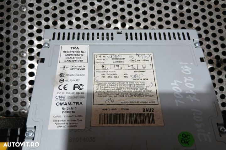 Radio cd 96170B90504X 96170B90504X Hyundai i10 2 [facelift] [2016 - 2 - 3