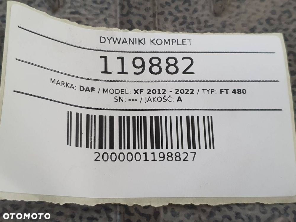 DYWANY WYKŁADZINA KOMPLET WNĘTRZE DAF XF 106 LIFT EUROPA 2021 - 13
