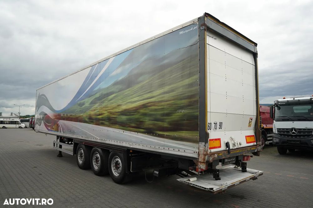 LeciTrailer CONTAINER / ELEVATOR PALFINGER 2.500 KG / AXĂ RIDICATĂ / SAF / PODEA REZISTENTĂ / OBLOANĂ RULOU - 3