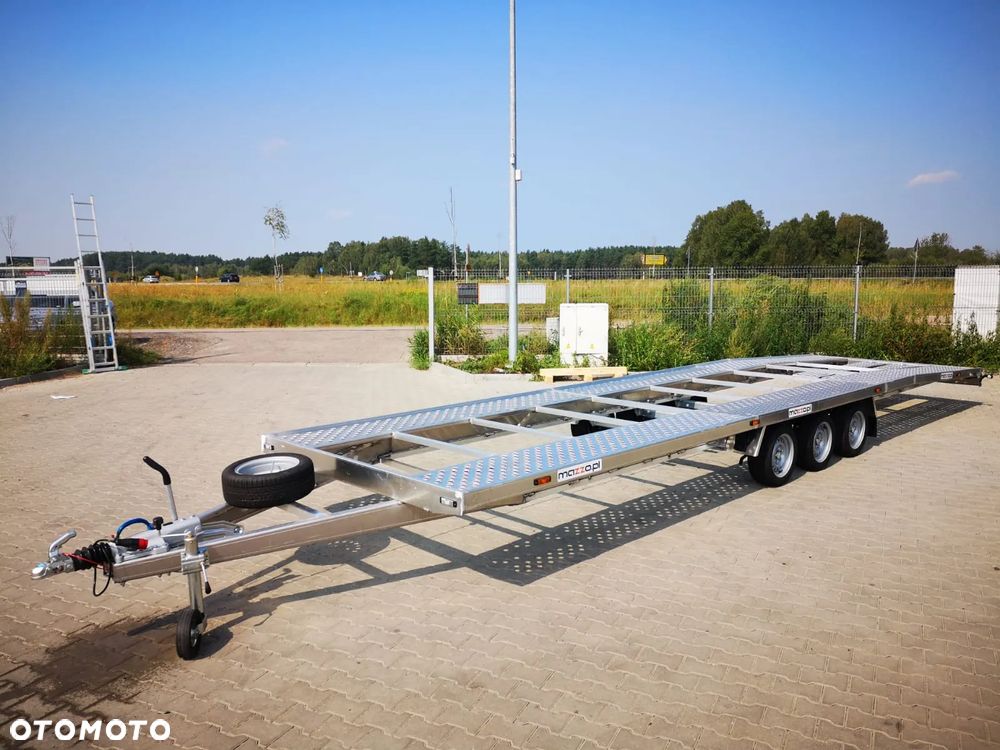 MAZZO DOSTAWA! Laweta aluminiowa 850x204 Masa własna TYLKO 670kg! DMC 3500kg, trzyosiowa, przyczepa na 2 samochody - 2