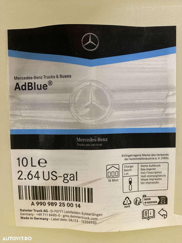 Aditiv filtru particule adblue Original Mercedes 10L pt motoare euro 6 - 8