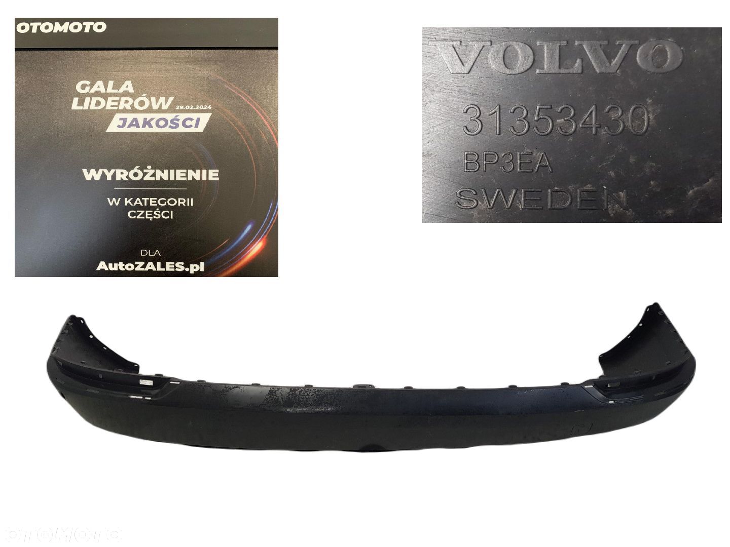 ORYGINALNY FABRYCZNIE NOWY SPOILER ZDERZAKA TYLNEGO TYŁ VOLVO XC90 II R-DESIGN 14-21 6xPDC 31353430 - 1