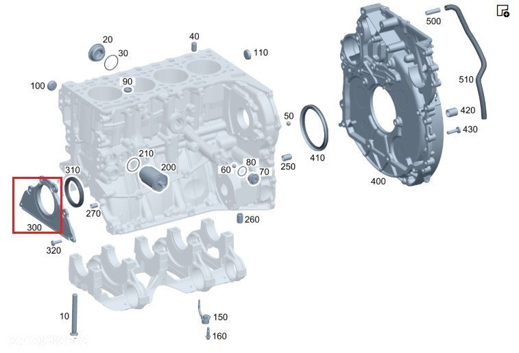 MERCEDES OM651 Pokrywa uszczelniacz walu OE - 2
