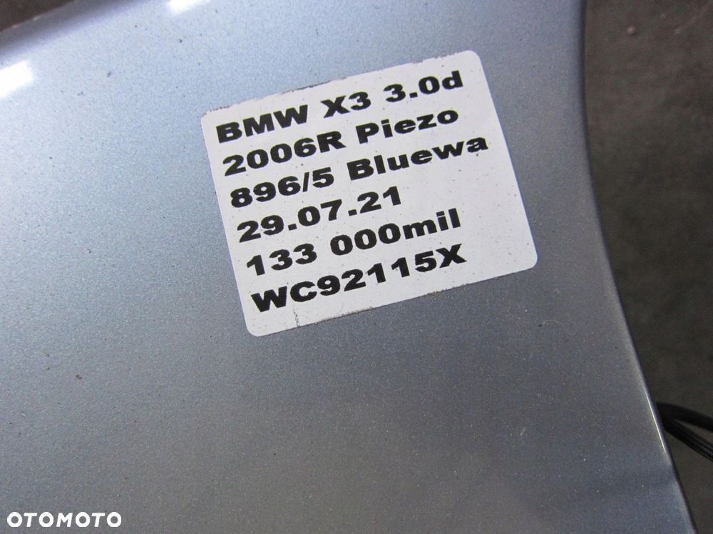 BMW E83 X3 3.0D BŁOTNIK PRAWY PRZÓD 896 BLUE WATER - 6