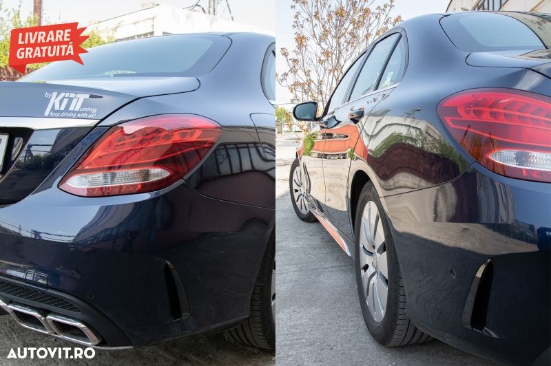 Ornamente bara Spate flapsuri Mercedes C Class W205 (2014-2020) Negru Lucios- livrare gratuita - 6