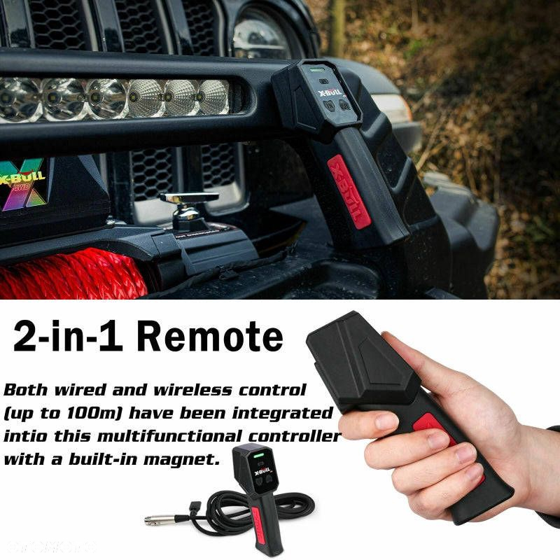 Wyciągarka elektryczna samochodowa X-Bull Winch 6,5 Ton Tough 14500 12v lina syntetyczna do lawety - 9